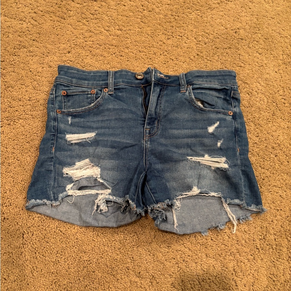 American Eagle Outfitters Ripped Blue Jean Shorts